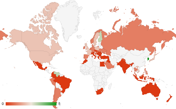 2025년 8월 게임 카테고리 – 국가별 트래픽 패턴 지도