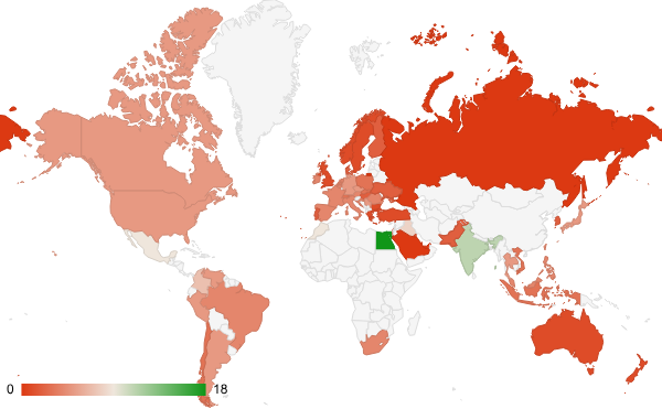 2025년 8월 성인 카테고리 – 국가별 트래픽 패턴 지도
