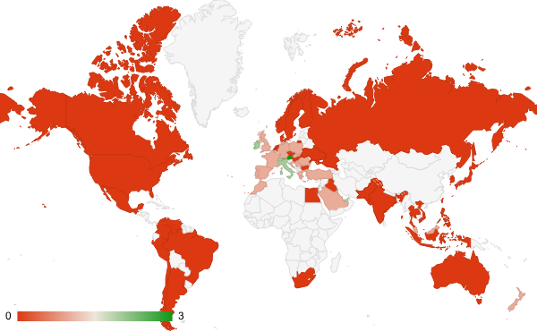 2025년 8월 여행 카테고리 – 국가별 트래픽 패턴 지도