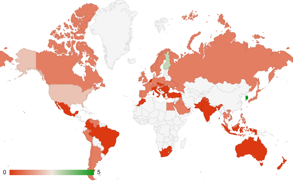 2025년 9월 게임 카테고리 – 국가별 트래픽 패턴 지도