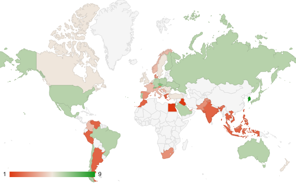 2025년 9월 쇼핑 카테고리 – 국가별 트래픽 패턴 지도