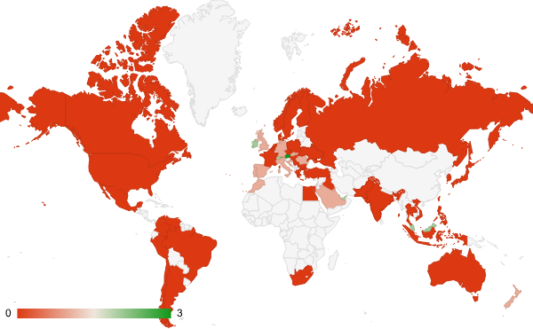 2025년 9월 여행 카테고리 – 국가별 트래픽 패턴 지도