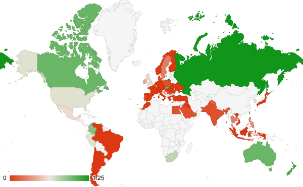 2024년 취업 교육 카테고리 – 국가별 트래픽 패턴 지도