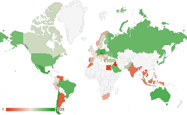 2025년 쇼핑 카테고리 – 국가별 트래픽 패턴 지도