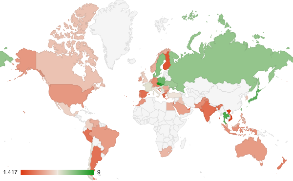 2025년 예술 엔터테인먼트 카테고리 – 국가별 트래픽 패턴 지도